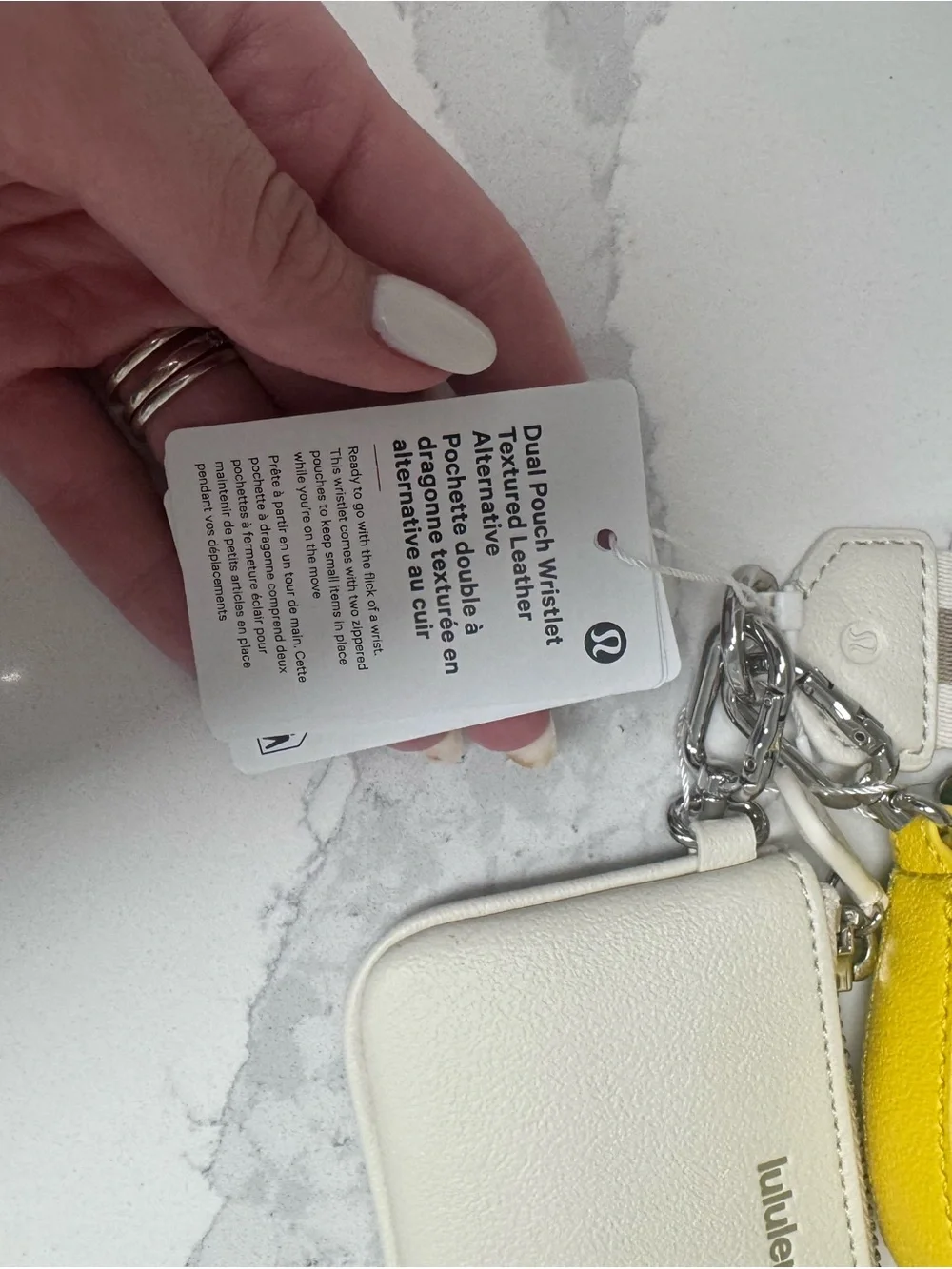 lululemon athletica White Mini Crossbody with Yellow Lemon Coin Pouch